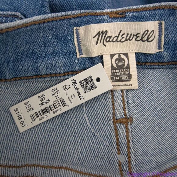NEW Madewell Tall Stovepipe Jean Calliston Wash, 31 - Picture 15 of 16